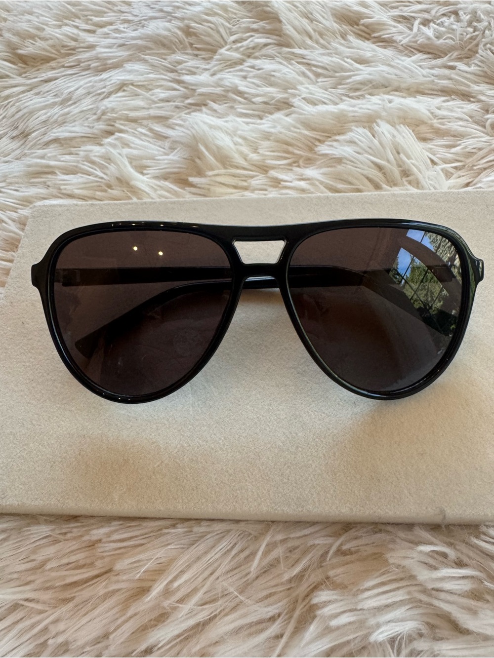 Lucky Brand Unisex Black Aviator Sunglasses